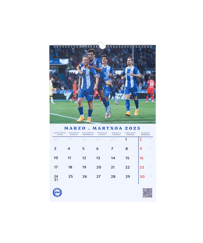 Calendario Pared Oficial Deportivo Alavés 2025