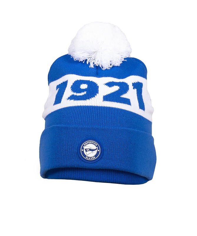 Gorro Deportivo Alavés 1921 Albiazul Pompón 2025 Junior