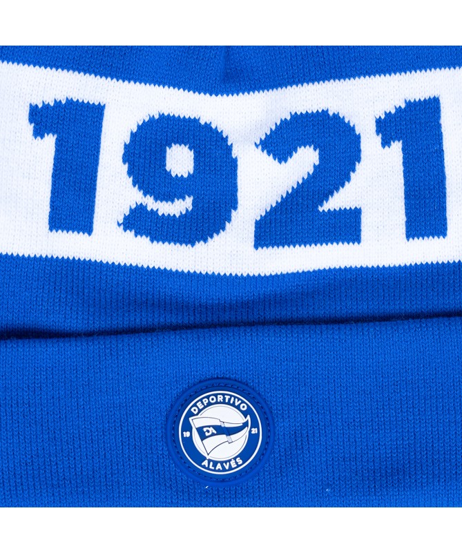 Gorro Deportivo Alavés 1921 Albiazul Pompón 2025 Junior