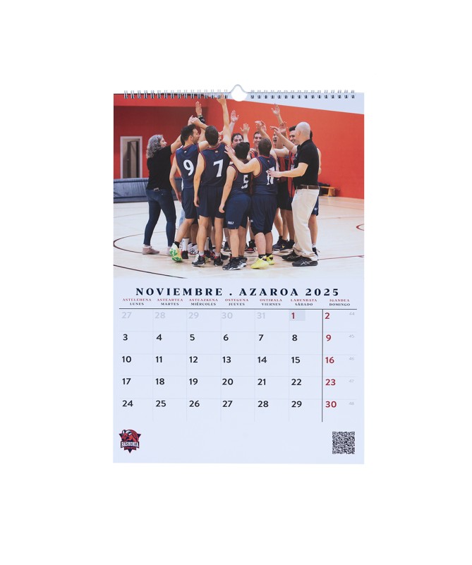 Calendario Pared Oficial Baskonia 2025