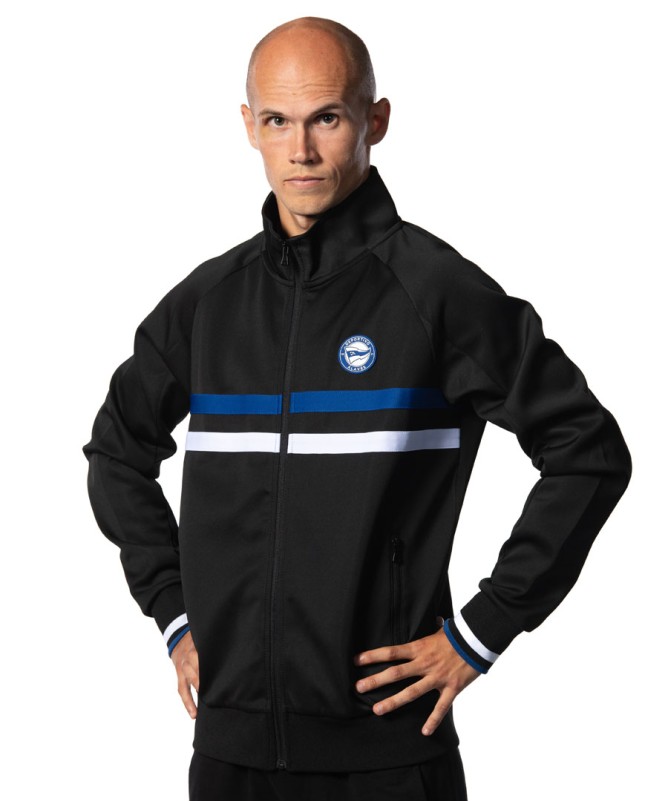 Chaqueta Negra Moda Deportivo Alavés Detalle Albiazul 24/25