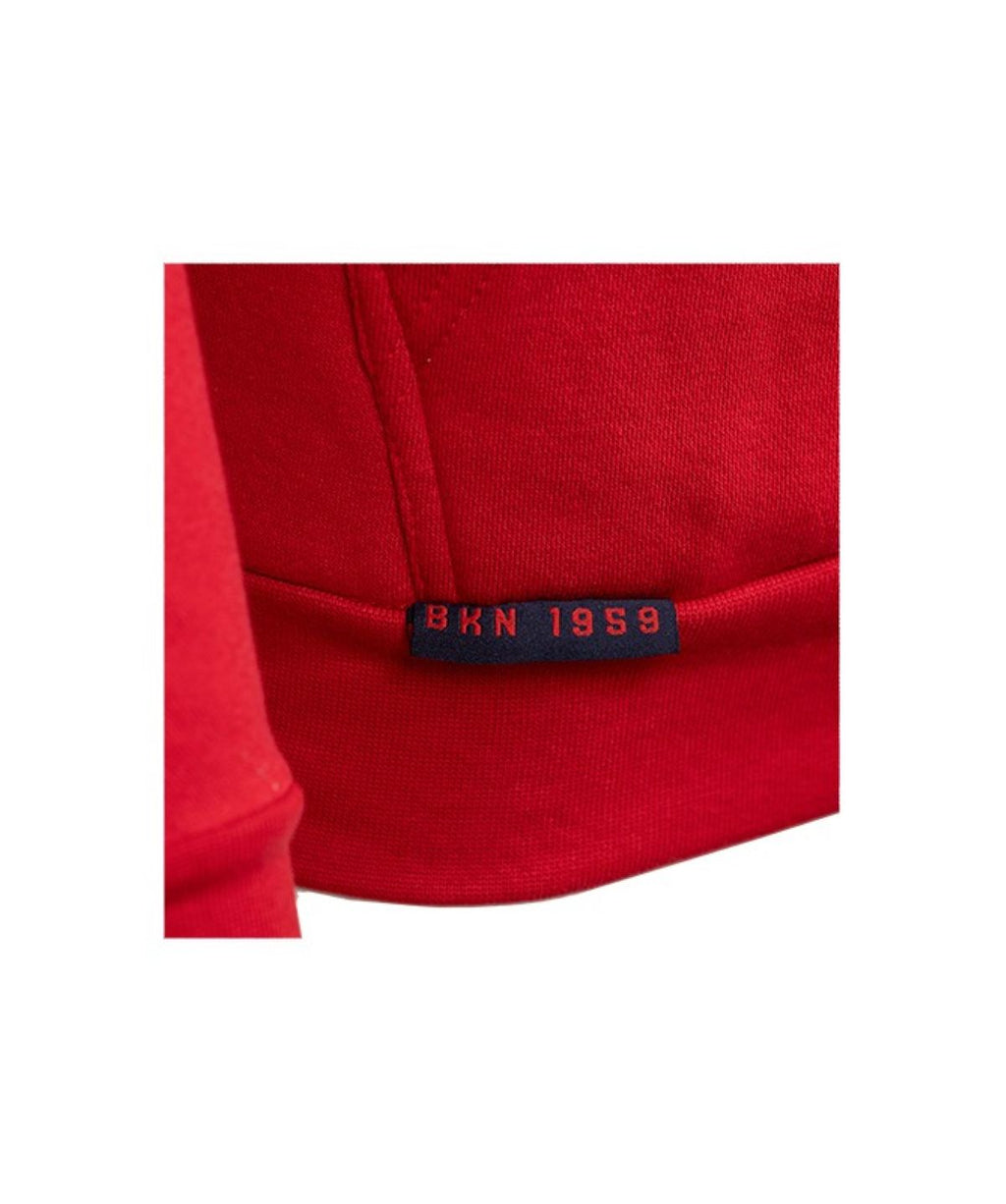 HOODIE MO BKN ROJO ESCUDO NEGRO 2026